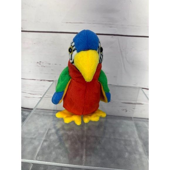 Ty Beanie Babies Jabber P.E. STYLE red Parrot bird plush stuffed animal‎ toy - Picture 2 of 8